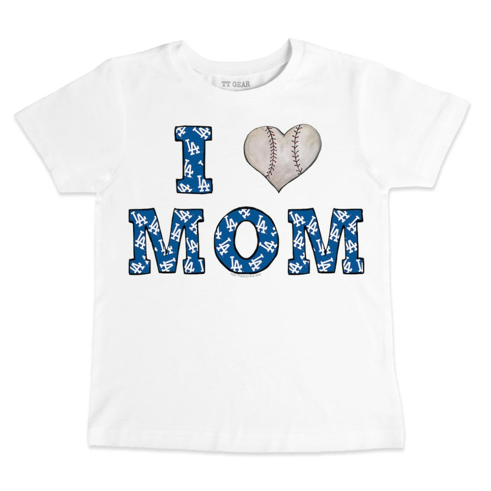 Los Angeles Dodgers Tiny Turnip Youth Heart Mom T-Shirt - White