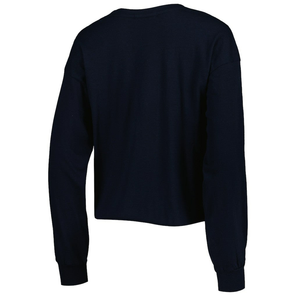 New Orleans Saints '47 Women's Skyler Parkway Cropped Long Sleeve T-Shirt - Black online