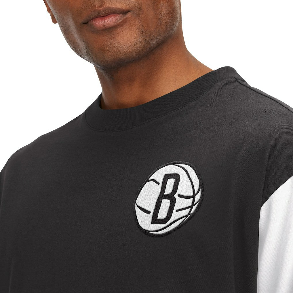 Brooklyn Nets Tommy Jeans Richie Color Block Long Sleeve T-Shirt - Black shop