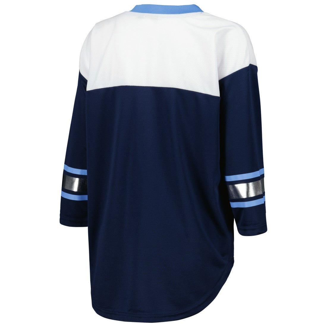 Tennessee Titans G-III 4Her by Carl Banks Women's Double Team 3/4-Sleeve Lace-Up T-Shirt - Navy/White on sale
