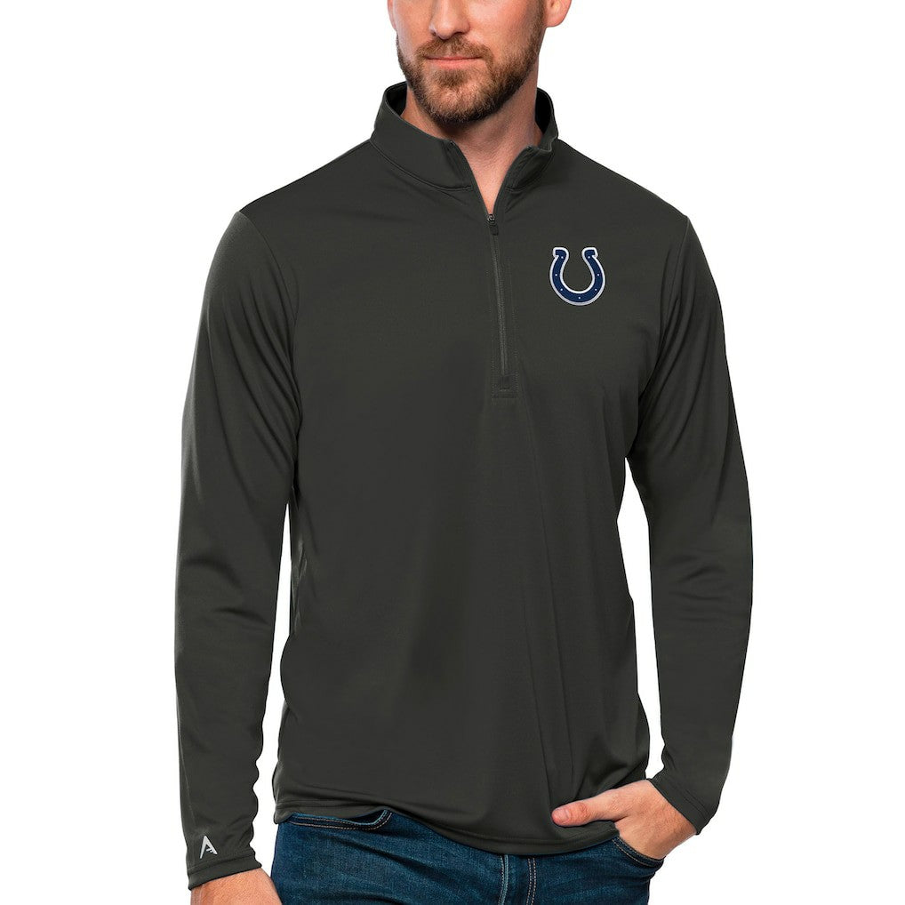 Indianapolis Colts Antigua Tribute Quarter-Zip Lightweight Pullover Top - Charcoal on sale