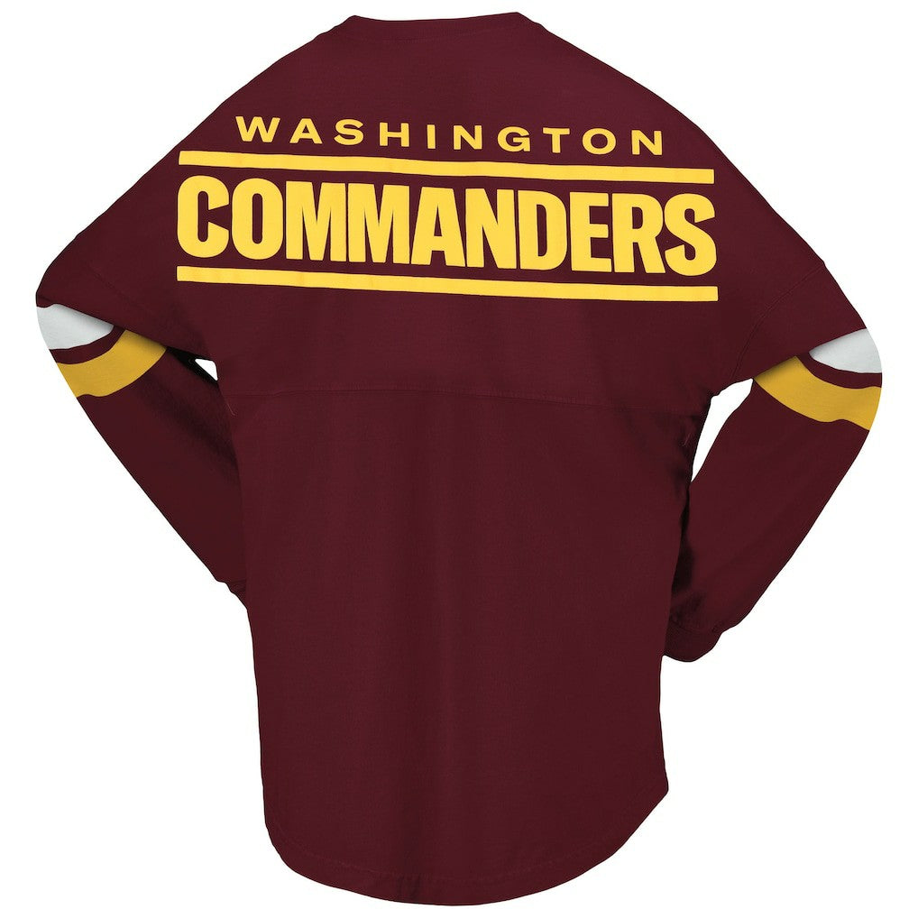 Washington Commanders Women's Spirit Jersey Lace-Up V-Neck Long Sleeve T-Shirt - Burgundy online