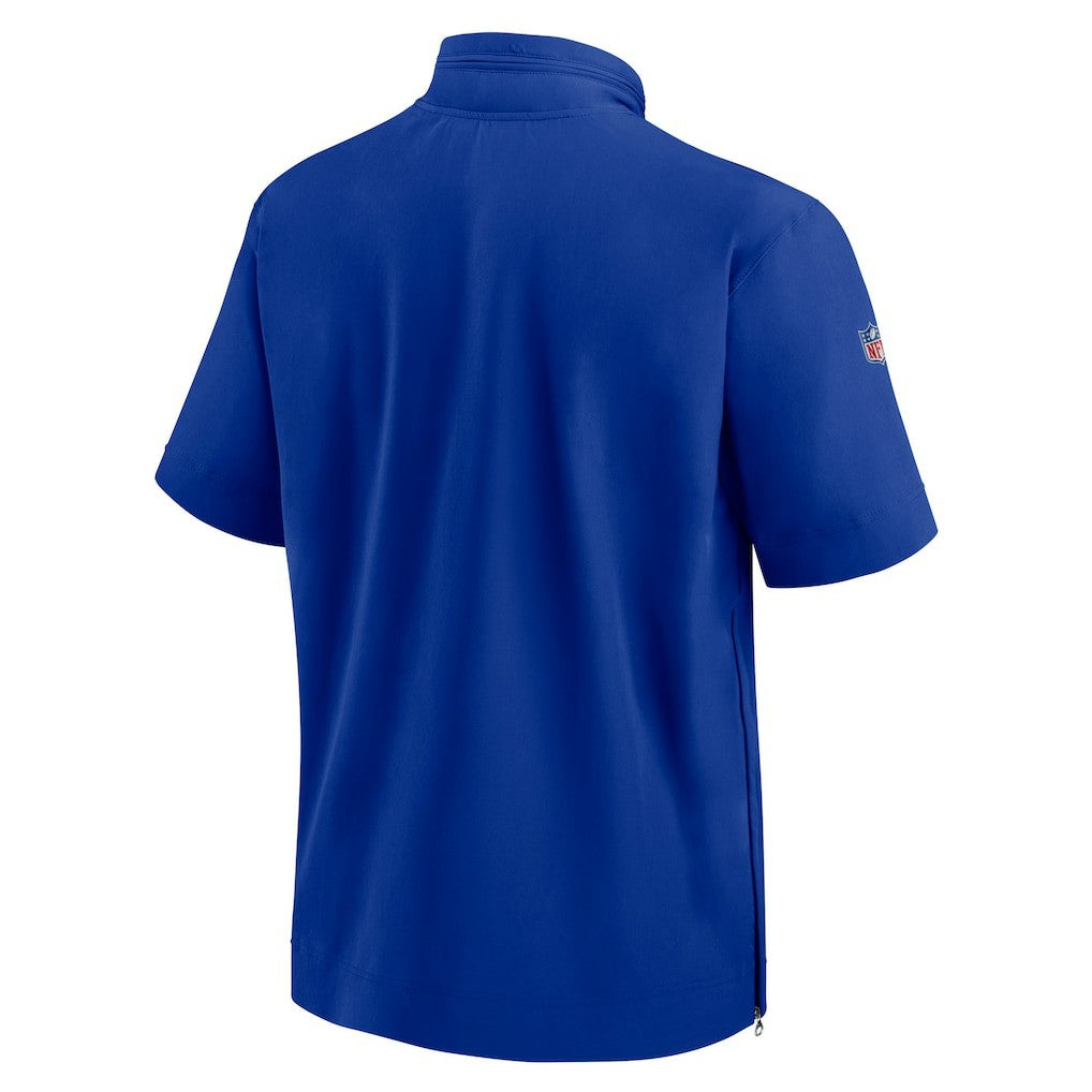 Buffalo Bills Sideline Coach Short Sleeve Hoodie Quarter-Zip Jacket - Royal | Nike for sale
