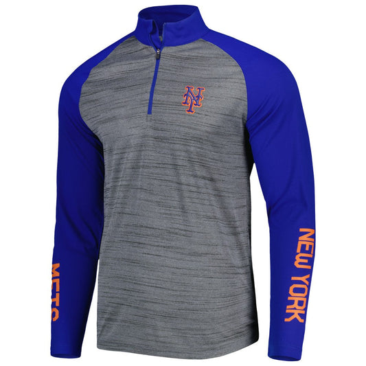 New York Mets Levelwear Vandal Raglan Quarter-Zip Top - Heather Gray