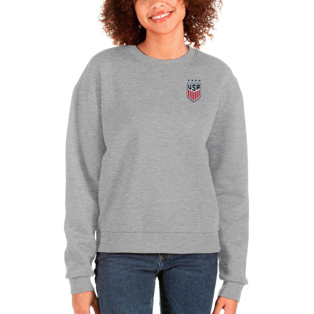 USWNT Antigua Women's Victory Crewneck Pullover Sweatshirt - Gray cheap