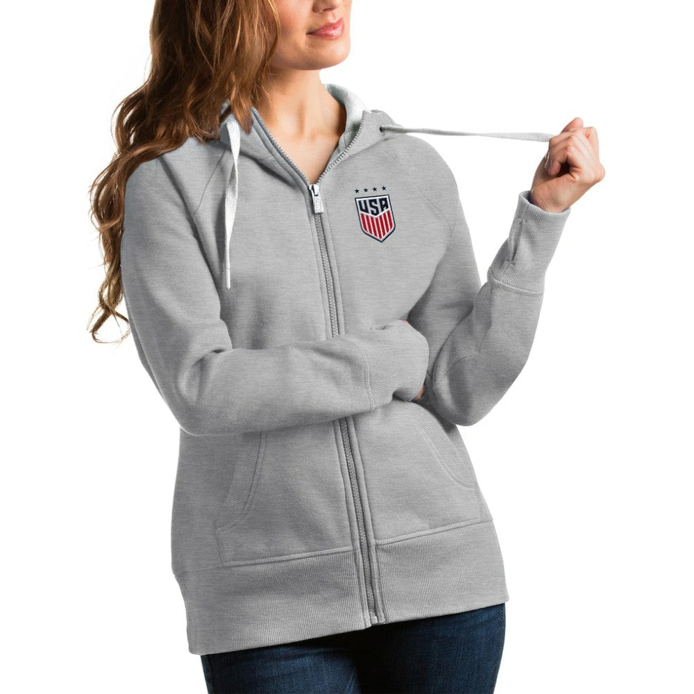 USWNT Antigua Women's Victory Full-Zip Hoodie - Gray shop