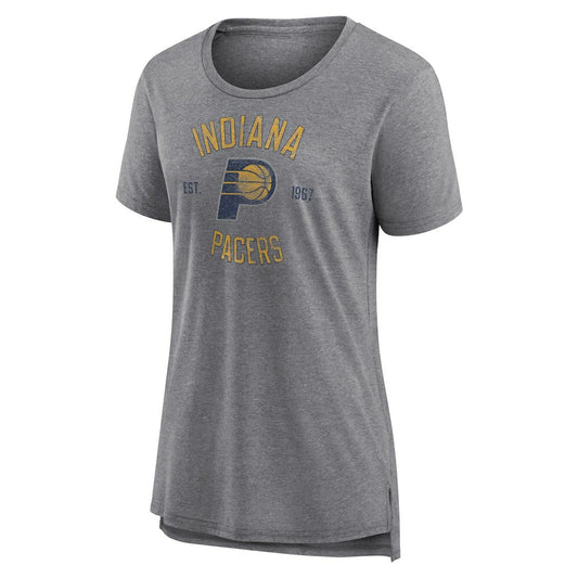 Indiana Pacers Women's Heritage Tri-Blend T-Shirt - Heather Gray shop