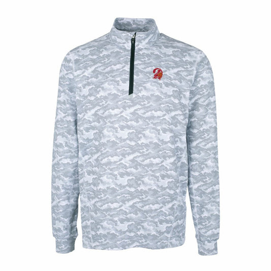 Tampa Bay Buccaneers Cutter & Buck Throwback Logo Big & Tall Traverse Camo Print Stretch Quarter-Zip Pullover Top - Charcoal on sale