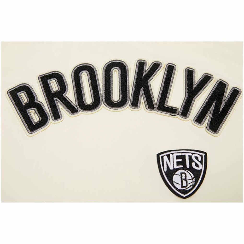 Brooklyn Nets Pro Standard Women's Retro Classic Cropped Boxy T-Shirt - Cream on sale