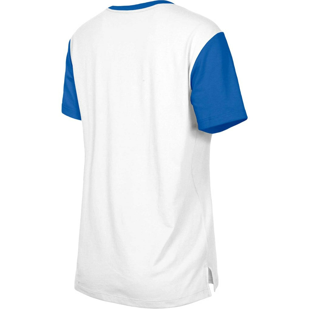 Buffalo Bills New Era Women's Third Down Colorblock T-Shirt - White/Royal on sale