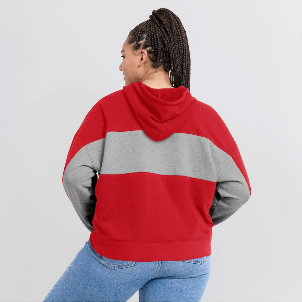 Washington Nationals Women's Filled Stat Sheet Pullover Hoodie - Red