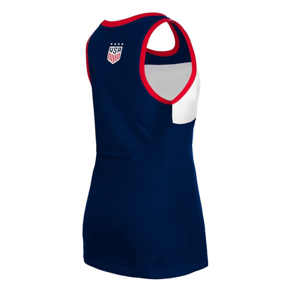 USWNT 5th & Ocean by New Era Women's Throwback Jersey Racer Tank Top - Navy | New Era sale