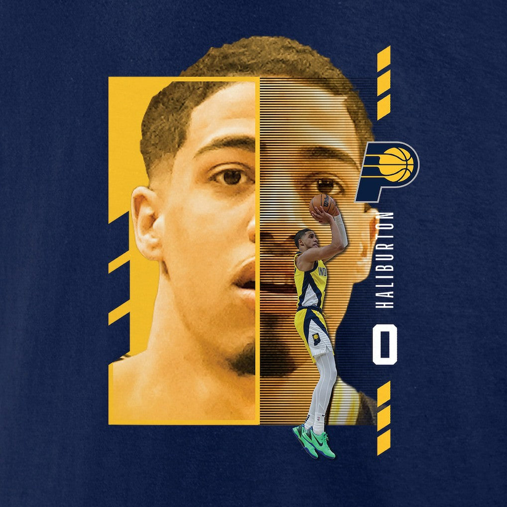 Tyrese Haliburton Indiana Pacers Jump Pass T-Shirt - Navy cheap