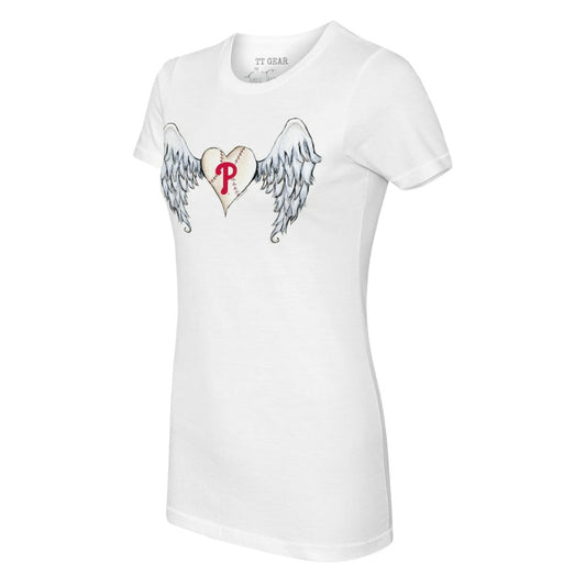 Philadelphia Phillies Tiny Turnip Women's Angel Wings T-Shirt - White