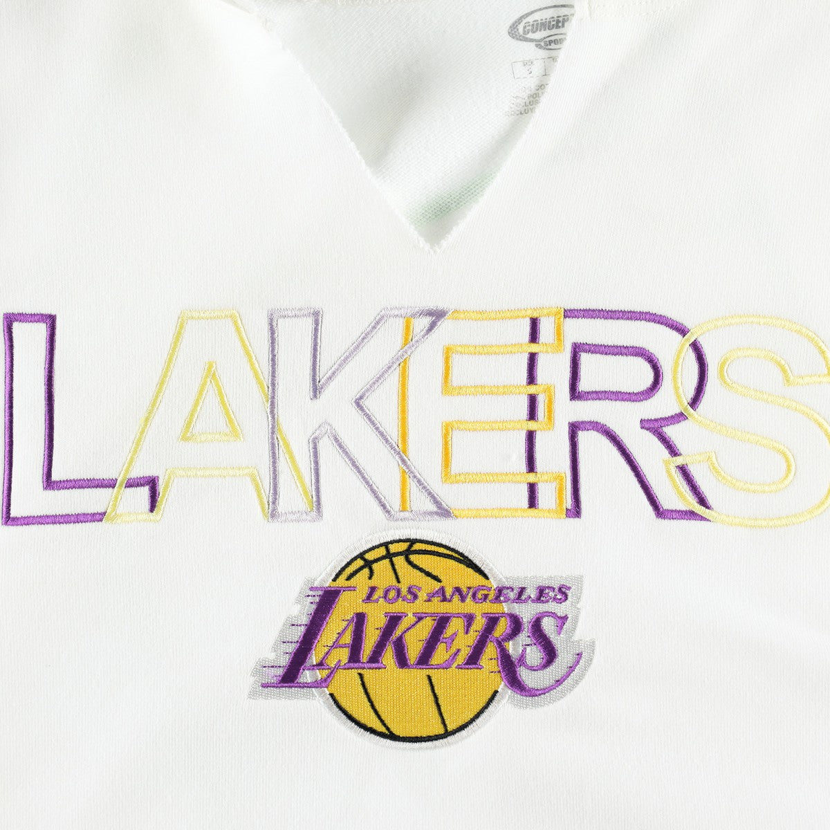 Los Angeles Lakers Concepts Sport Women's Sunray Notch Neck Long Sleeve Top - White cheap