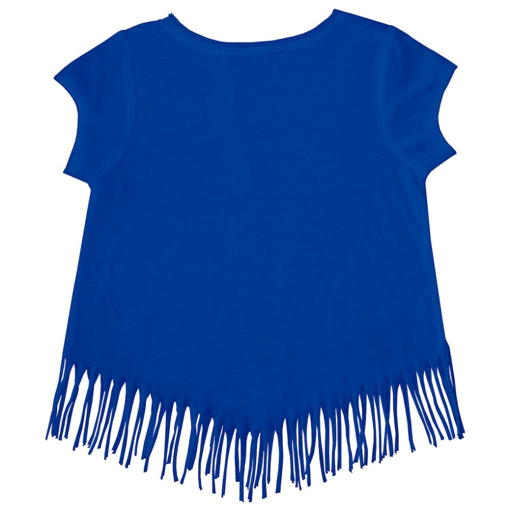 Los Angeles Dodgers Tiny Turnip Girls Youth Stacked Fringe T-Shirt - Royal