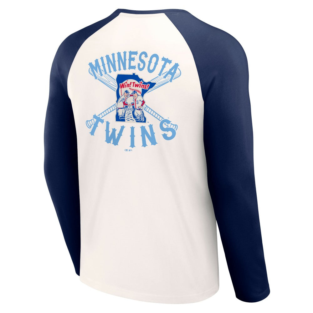 Minnesota Twins Darius Rucker Collection Team Color Raglan T-Shirt - White/Navy