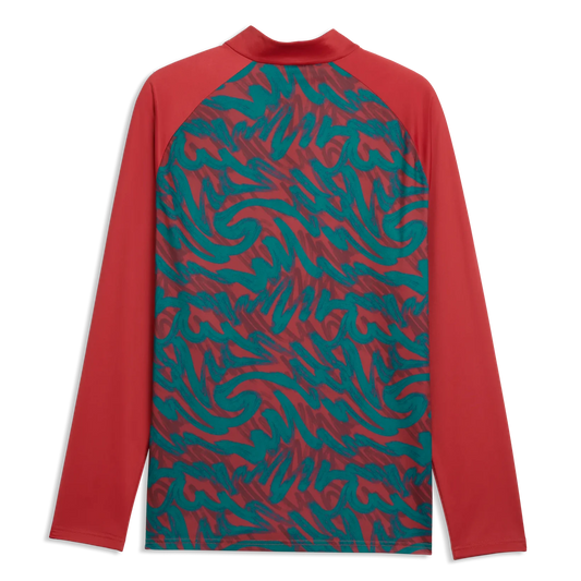 2026-27 Portugal Men's 1/4 Zip Pre-Match Top Club Red-Green Lagoon