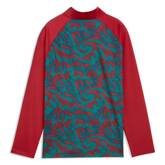2026-27 Portugal Youth 1/4 Zip Pre-Match Top Club Red-Green Lagoon