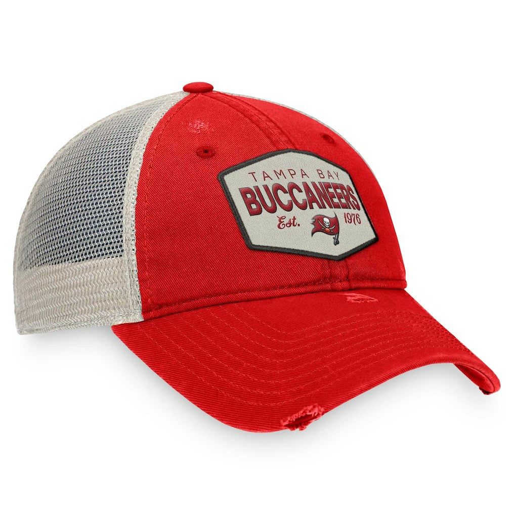Tampa Bay Buccaneers Heritage Patch Trucker Adjustable Hat - Red/Natural sale