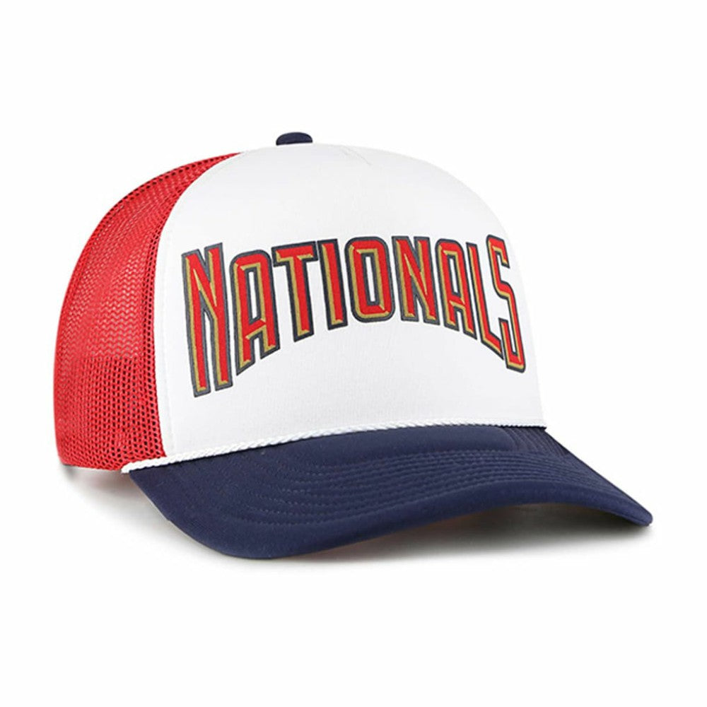 Washington Nationals Foam Front Script Trucker Snapback Hat - White | 47 brand