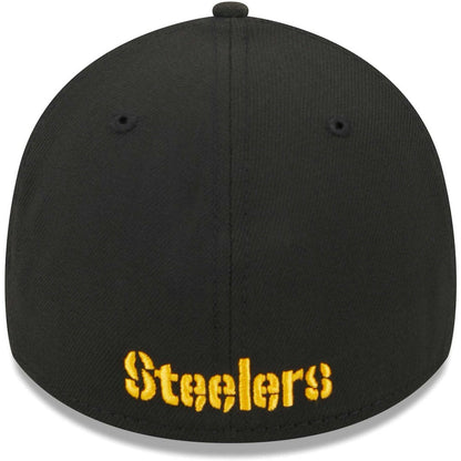Pittsburgh Steelers New Era Main 39THIRTY Flex Hat - Black cheap