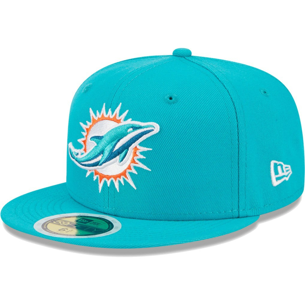 Miami Dolphins New Era Youth Main 59FIFTY Fitted Hat - Aqua online