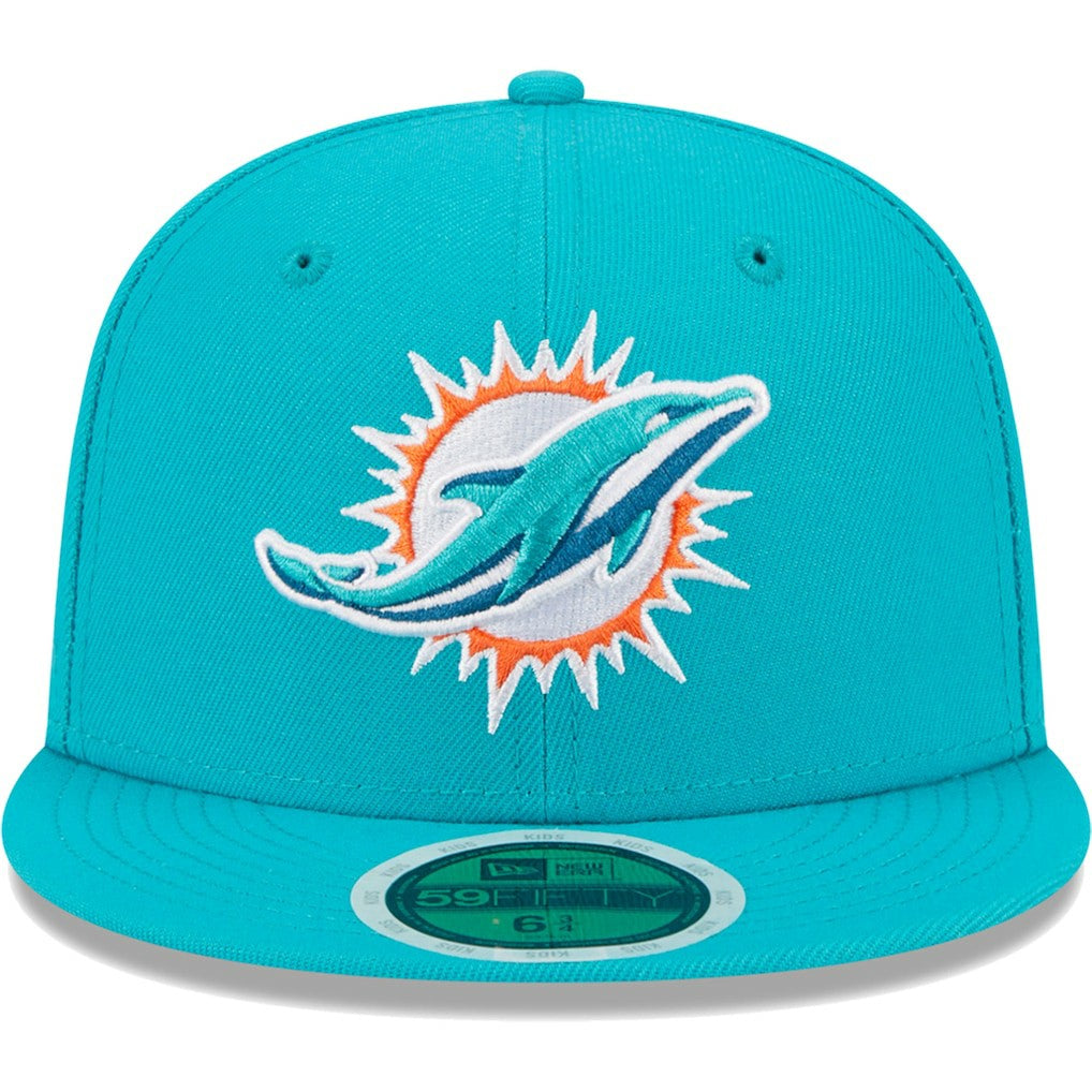 Miami Dolphins New Era Youth Main 59FIFTY Fitted Hat - Aqua online