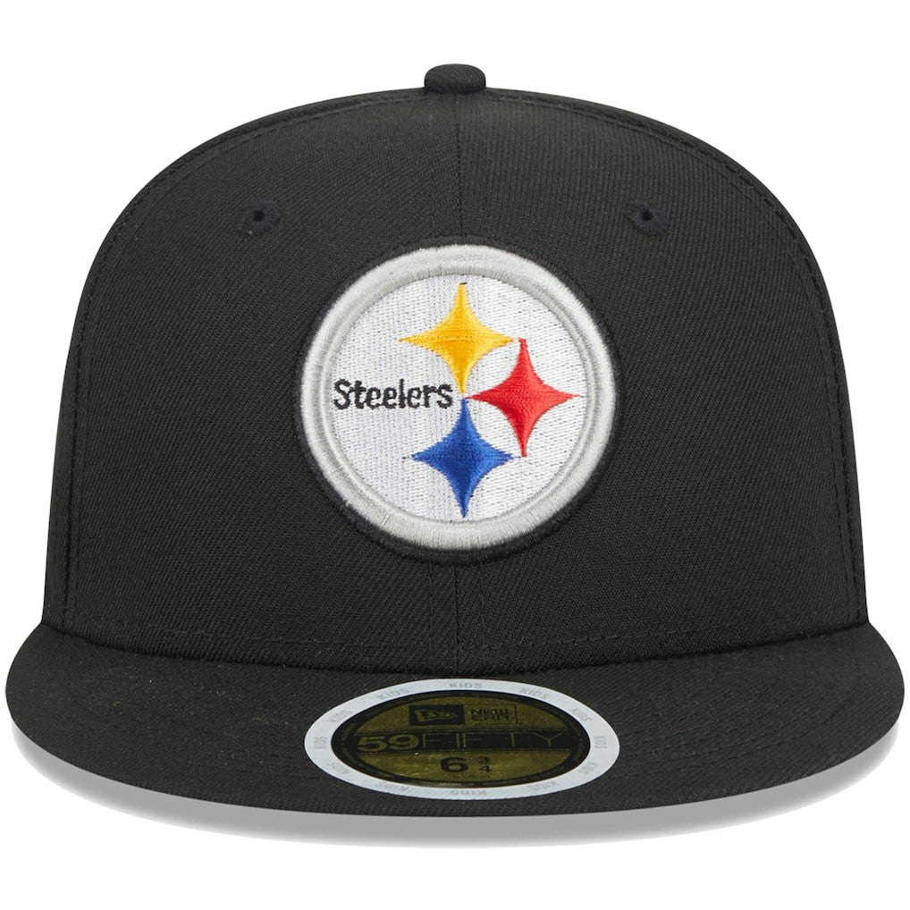Pittsburgh Steelers New Era Youth Main 59FIFTY Fitted Hat - Black discount