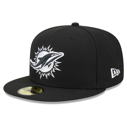 Miami Dolphins New Era Main Patch 59FIFTY Fitted Hat - Black for sale