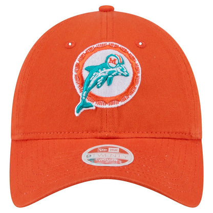 Miami Dolphins New Era Women's Throwback Main Core Classic 2.0 9TWENTY Adjustable Hat - Orange on sale