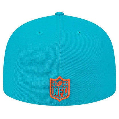 Miami Dolphins New Era Main Patch 59FIFTY Fitted Hat - Aqua outlet