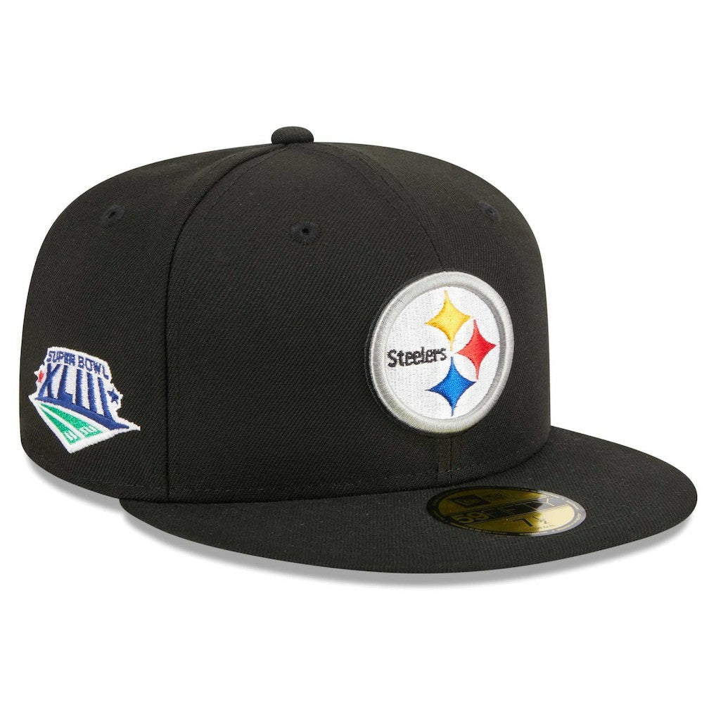 Pittsburgh Steelers New Era Main Patch 59FIFTY Fitted Hat - Black on sale