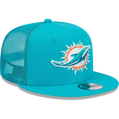 Miami Dolphins New Era Youth Main Trucker 9FIFTY Snapback Hat - Aqua cheap