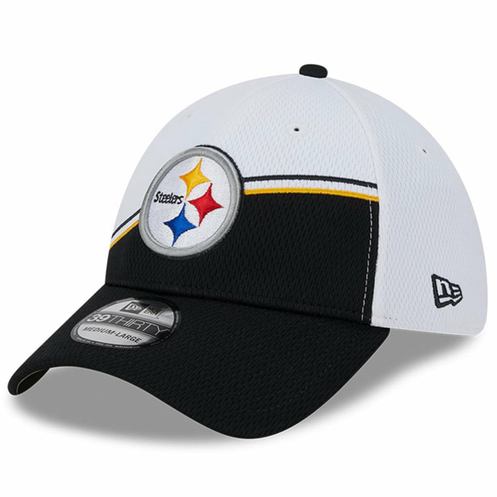 Pittsburgh Steelers New Era 2023 Sideline 39THIRTY Flex Hat - White/Black for sale