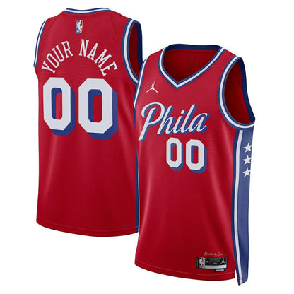 Philadelphia 76ers Jordan Brand Unisex 2022/23 Swingman Custom Jersey - Statement Edition - Red on sale