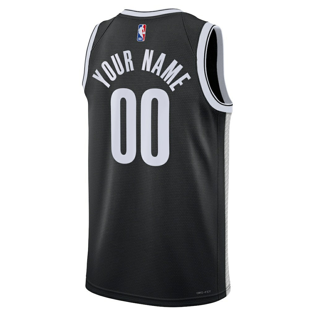 Brooklyn Nets Unisex Swingman Custom Jersey Black - Icon Edition | Nike outlet