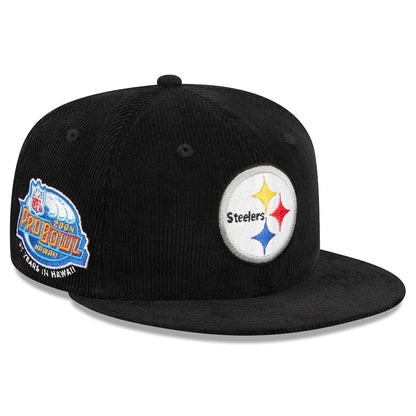 Pittsburgh Steelers New Era Throwback Cord 59FIFTY Fitted Hat - Black for sale
