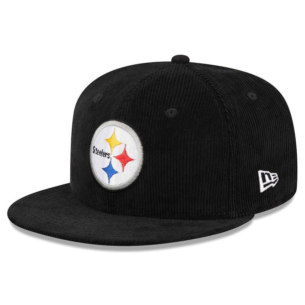 Pittsburgh Steelers New Era Throwback Cord 59FIFTY Fitted Hat - Black for sale