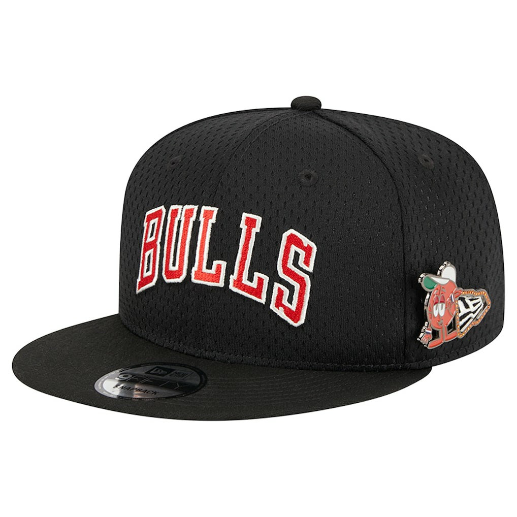Chicago Bulls Post-Up Pin Mesh 9FIFTY Snapback Hat - Black | New Era cheap