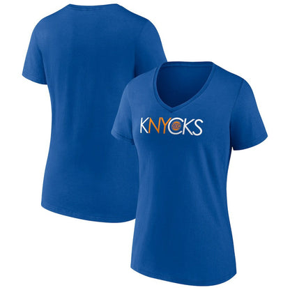 New York Knicks Women's Team Pride V-Neck T-Shirt - Blue sale