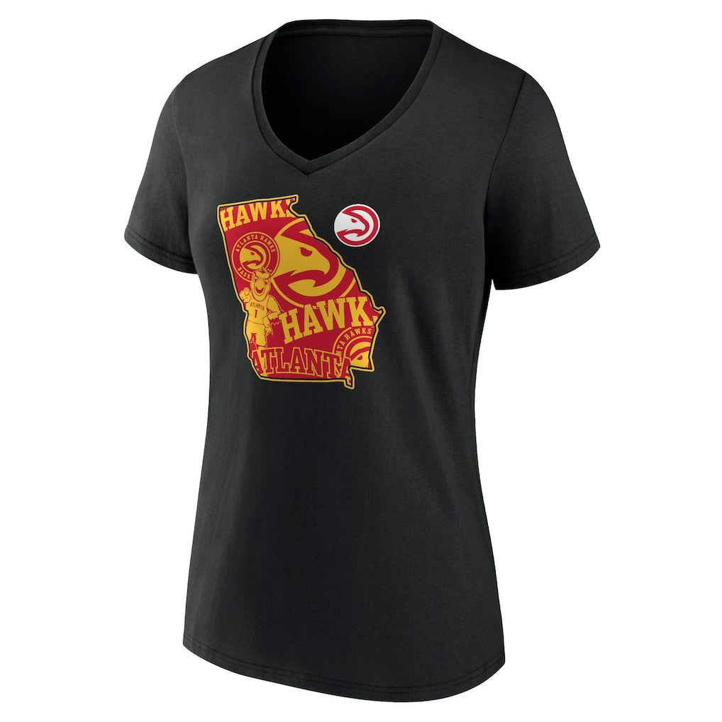 Atlanta Hawks Women's Announcer V-Neck T-Shirt - Black on sale