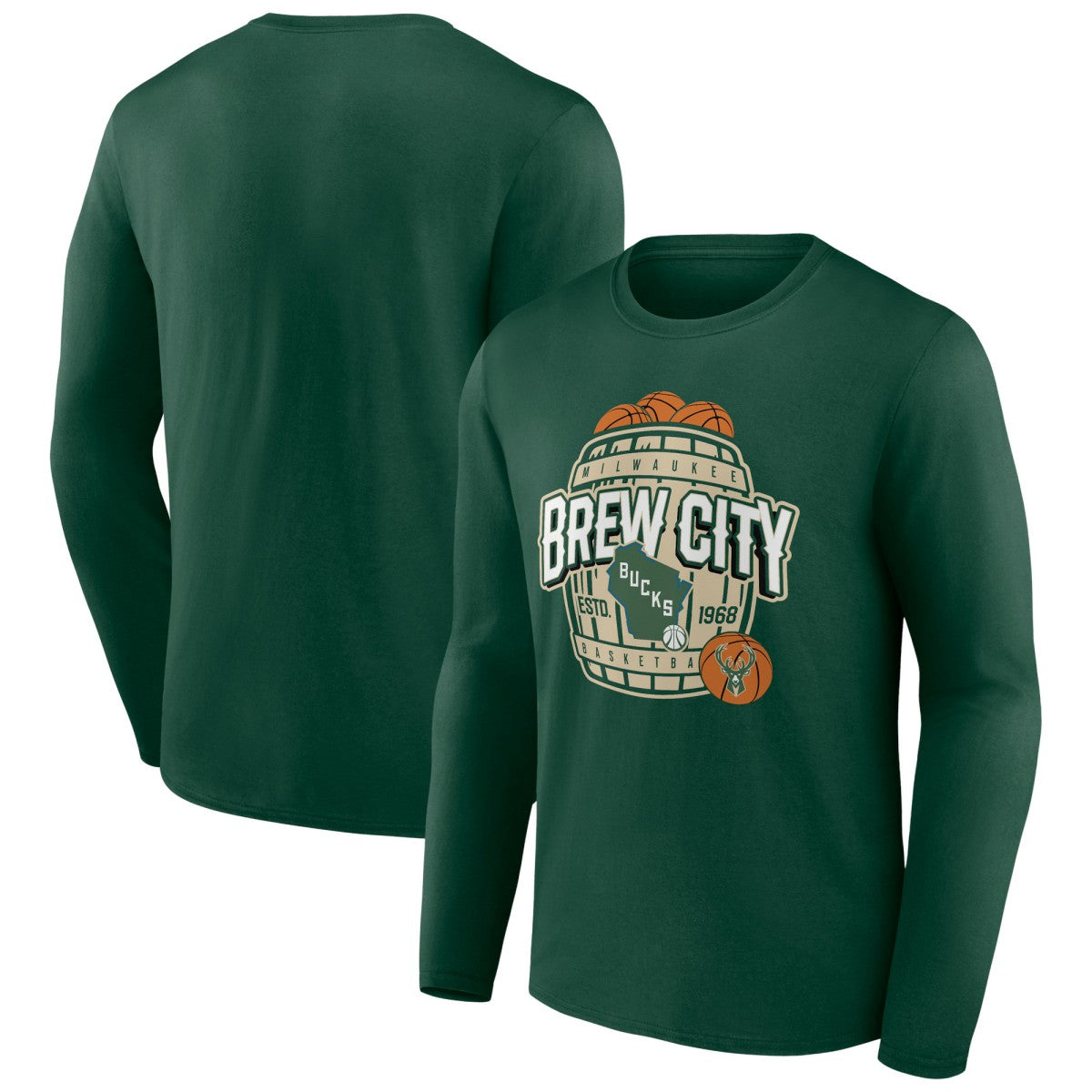 Milwaukee Bucks Announcer Long Sleeve T-Shirt - Hunter Green cheap