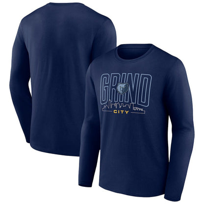 Memphis Grizzlies Huddle Long Sleeve T-Shirt - Navy discount