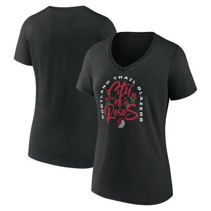 Portland Trail Blazers Women's Huddle V-Neck T-Shirt - Black cheap