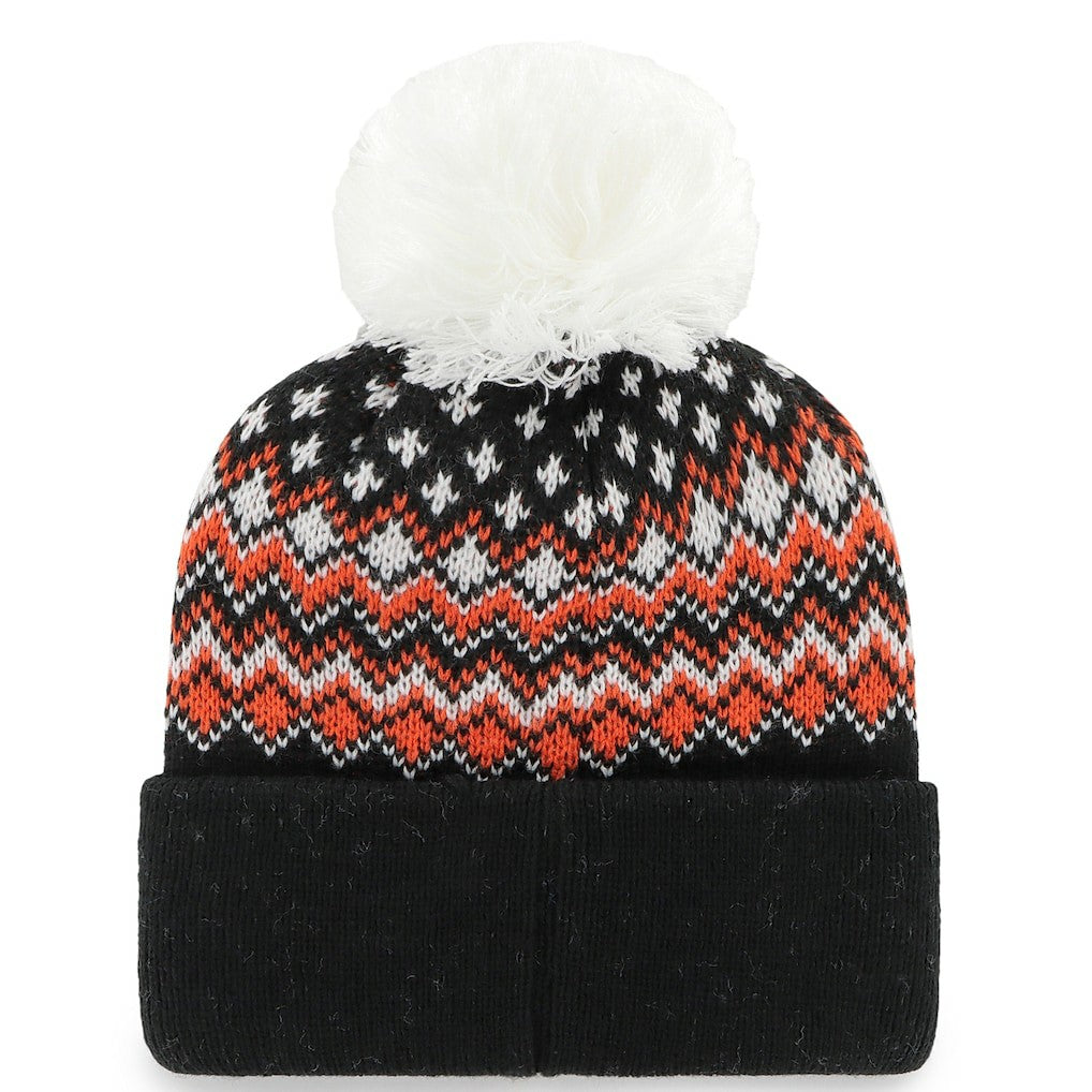Cincinnati Bengals '47 Women's Elsa Cuffed Knit Hat with Pom - Black for sale