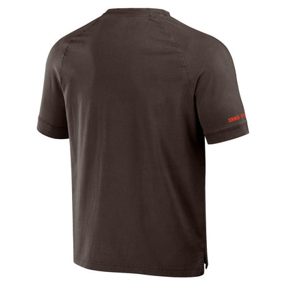 Cleveland Browns NFL x Darius Rucker Collection Washed Raglan Henley T-Shirt - Brown on sale