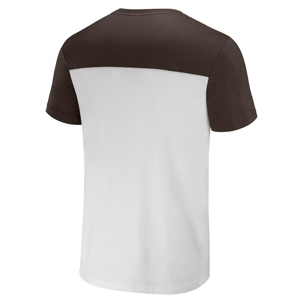 Cleveland Browns NFL x Darius Rucker Collection Colorblocked T-Shirt - White/Brown on sale