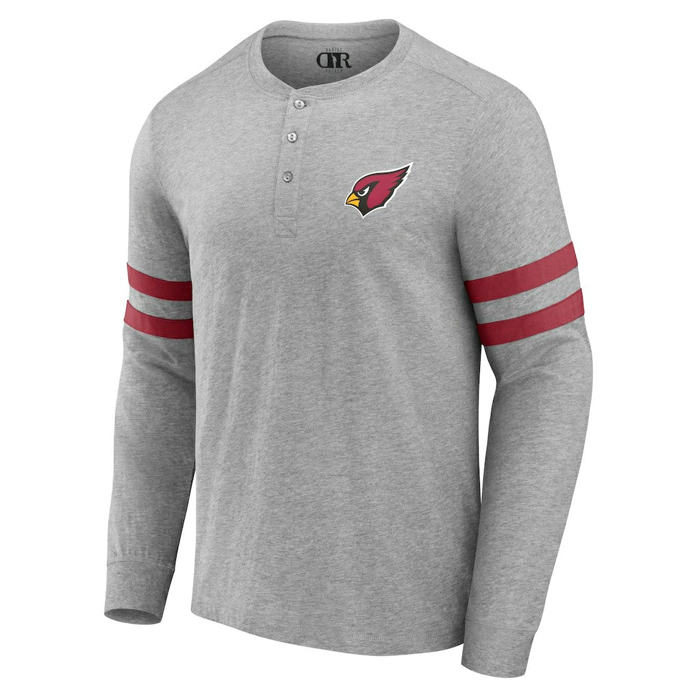 Arizona Cardinals NFL x Darius Rucker Collection Henley Long Sleeve T-Shirt - Heather Gray for sale