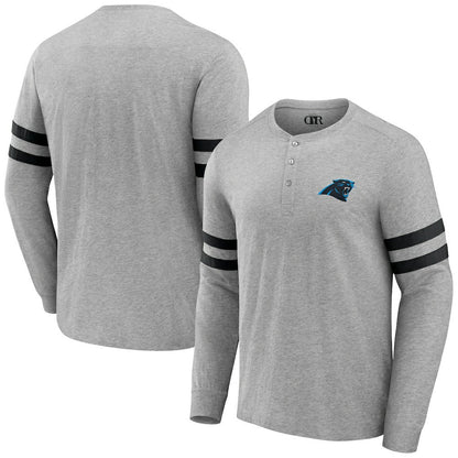 Carolina Panthers NFL x Darius Rucker Collection Henley Long Sleeve T-Shirt - Heather Gray sale